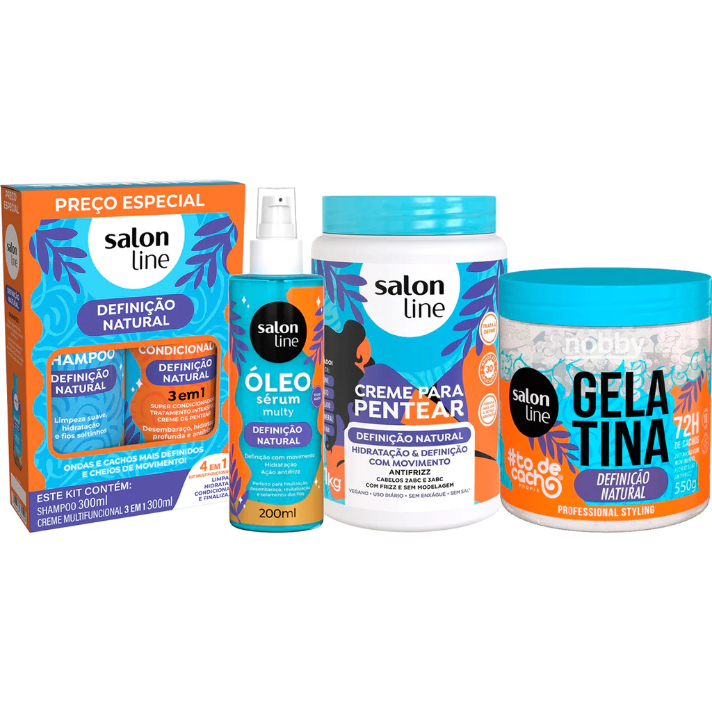 Kit Linha Completa Definição Natural Salon Line Antifrizz