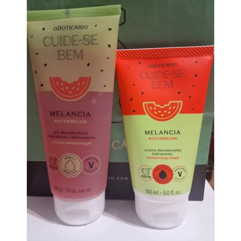 Kit melancia gel hidratante e creme hidratante corporal O Boticário