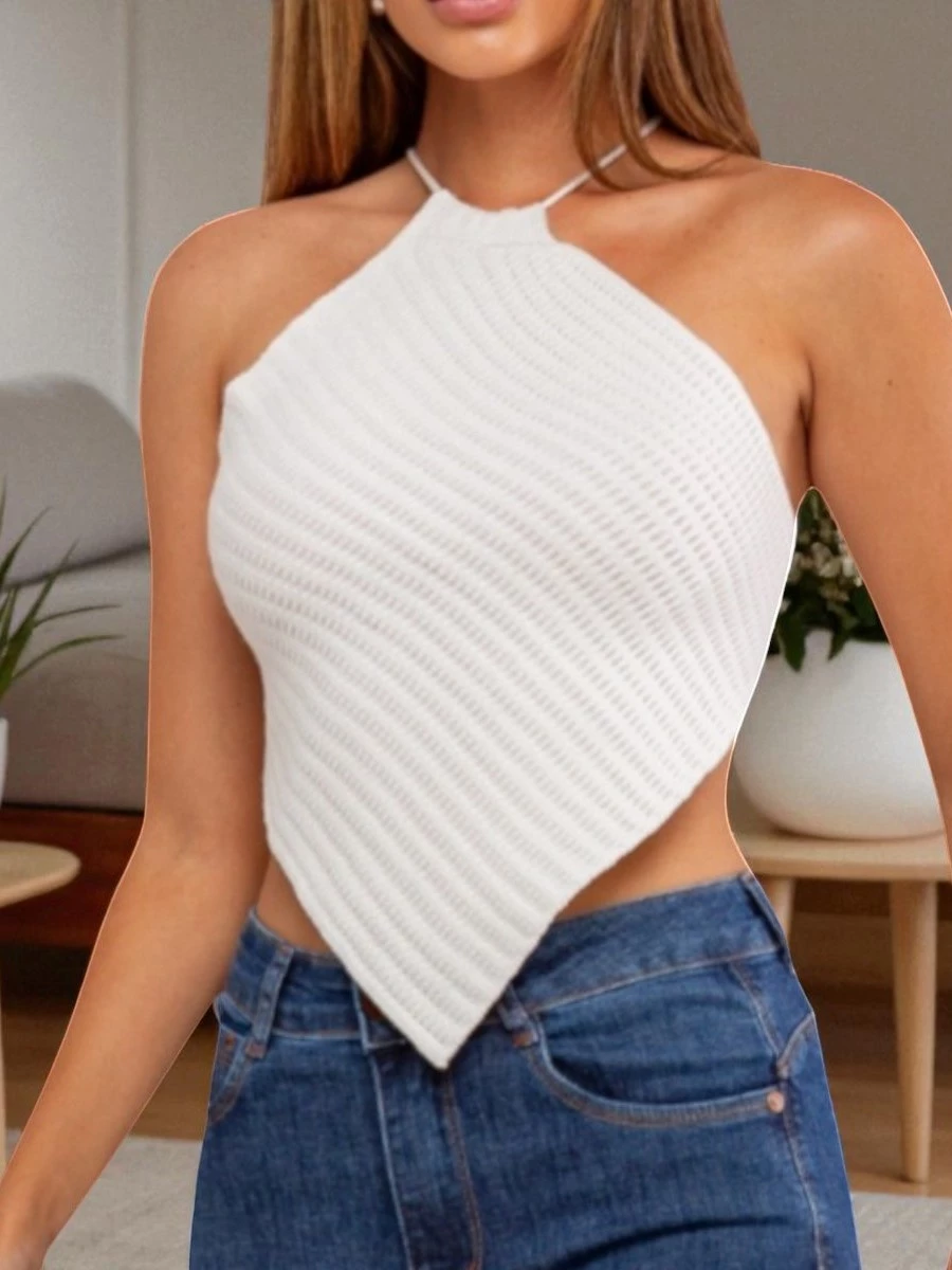 Blusa Cropped Top Lenão em Tricot Modal