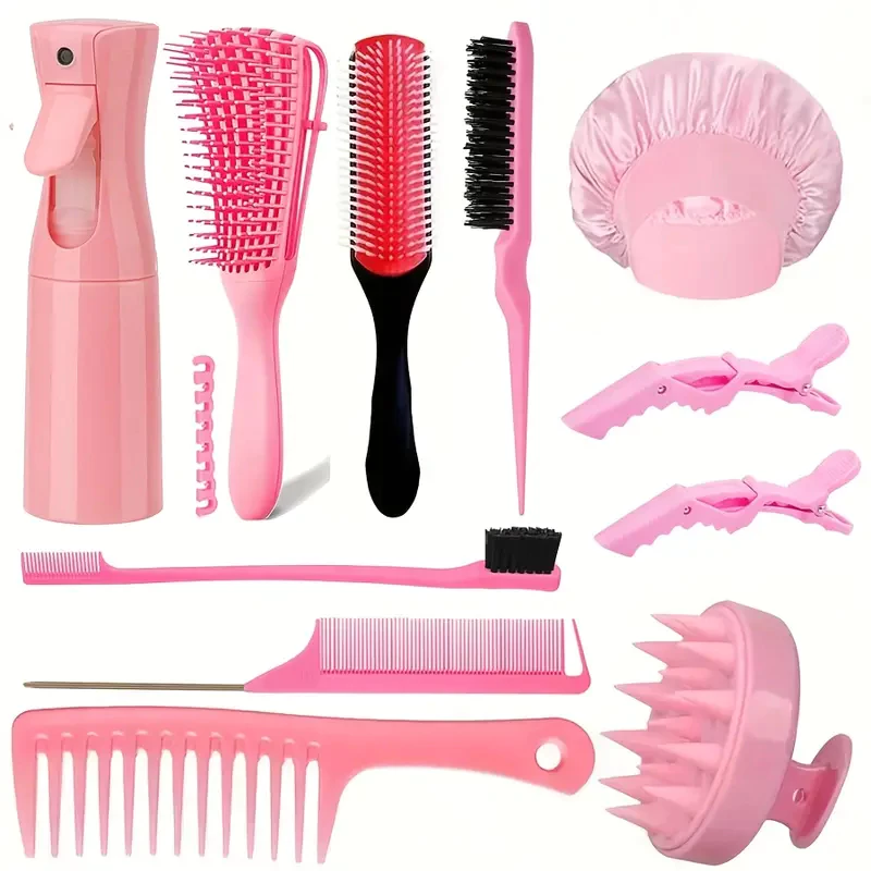 Kit 12 Escovas para Cachos | Modelador, Volumizador, Alisador e Rabo de Rato